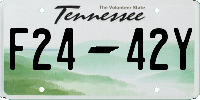TN license plate F2442Y
