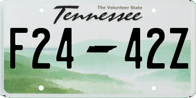 TN license plate F2442Z