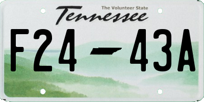 TN license plate F2443A