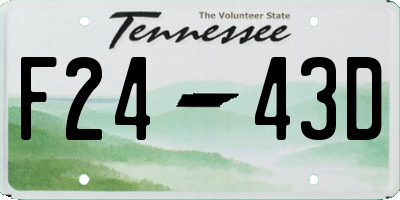 TN license plate F2443D