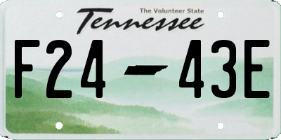 TN license plate F2443E