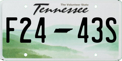 TN license plate F2443S