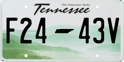 TN license plate F2443V