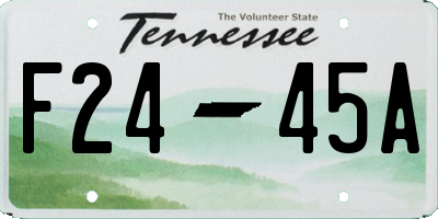 TN license plate F2445A