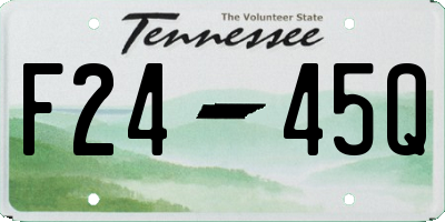 TN license plate F2445Q