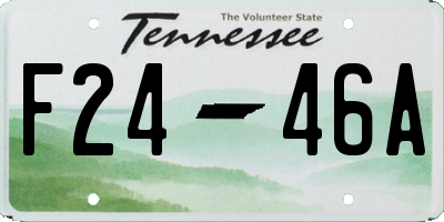 TN license plate F2446A