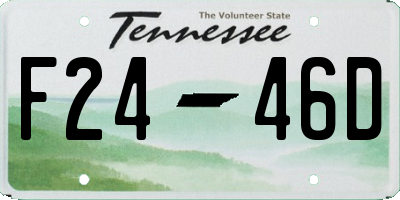 TN license plate F2446D