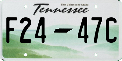 TN license plate F2447C