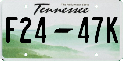 TN license plate F2447K