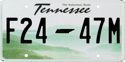 TN license plate F2447M