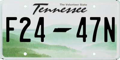 TN license plate F2447N