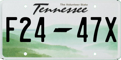 TN license plate F2447X