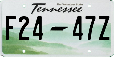 TN license plate F2447Z