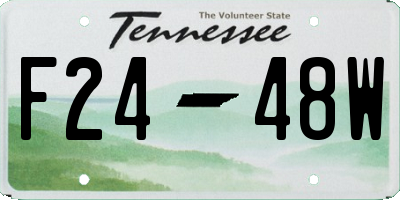 TN license plate F2448W