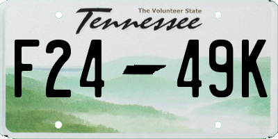 TN license plate F2449K