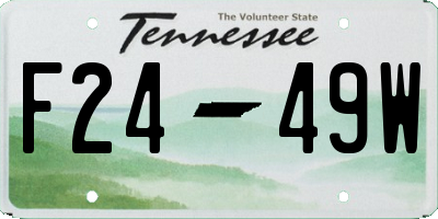 TN license plate F2449W
