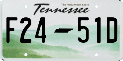 TN license plate F2451D