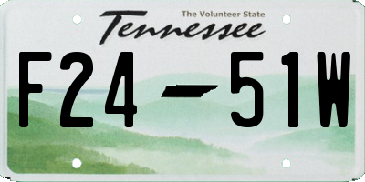 TN license plate F2451W