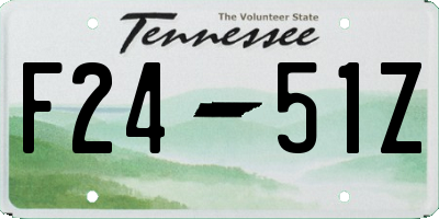 TN license plate F2451Z