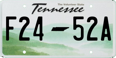 TN license plate F2452A