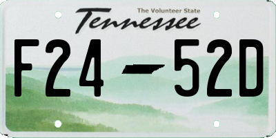 TN license plate F2452D