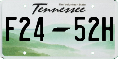 TN license plate F2452H