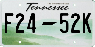 TN license plate F2452K