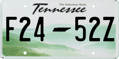 TN license plate F2452Z