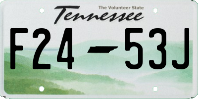 TN license plate F2453J