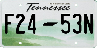 TN license plate F2453N
