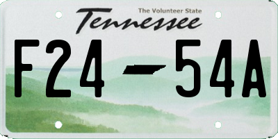 TN license plate F2454A