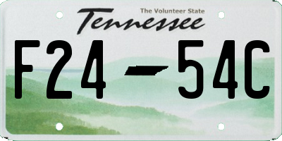 TN license plate F2454C
