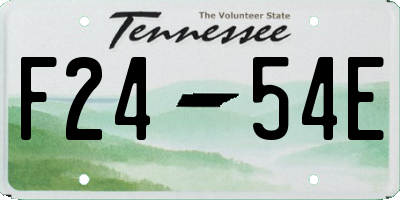 TN license plate F2454E
