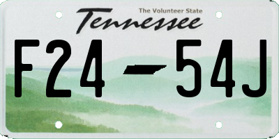 TN license plate F2454J