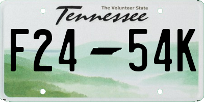 TN license plate F2454K