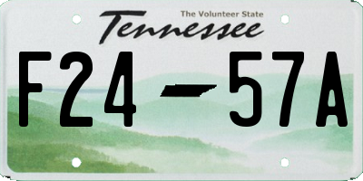 TN license plate F2457A