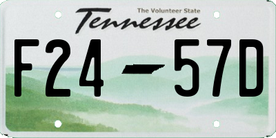 TN license plate F2457D