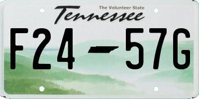 TN license plate F2457G