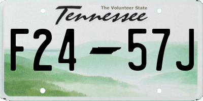 TN license plate F2457J