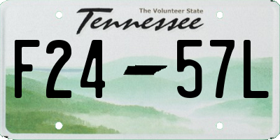 TN license plate F2457L