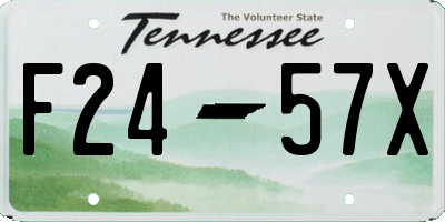 TN license plate F2457X