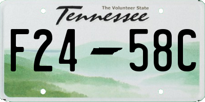 TN license plate F2458C