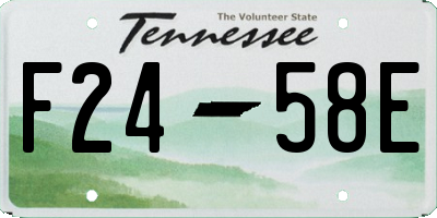 TN license plate F2458E