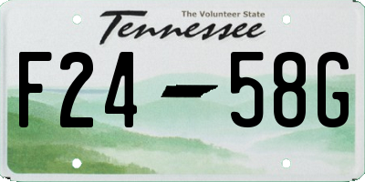 TN license plate F2458G