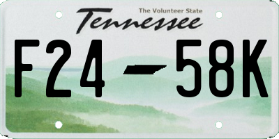 TN license plate F2458K
