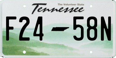 TN license plate F2458N