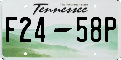 TN license plate F2458P