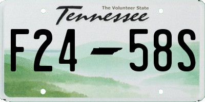 TN license plate F2458S