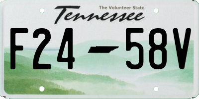 TN license plate F2458V