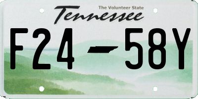 TN license plate F2458Y